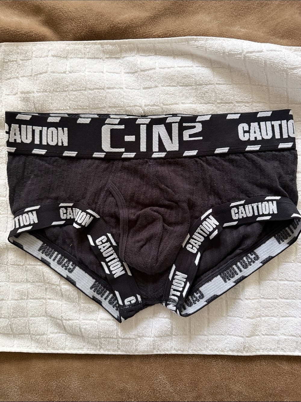 C-IN2 Men’s Black 'Caution' Briefs